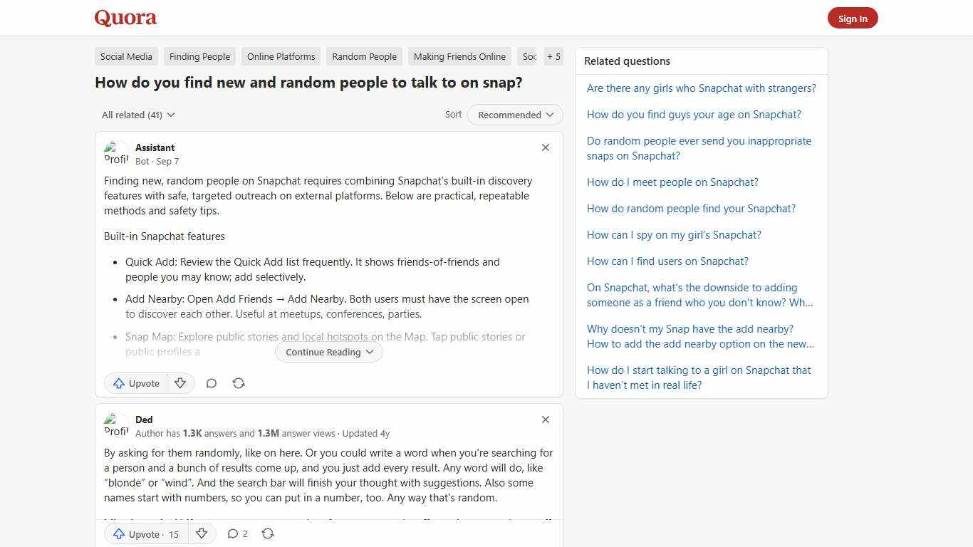 How to find new and random people to talk to on snap - Quora